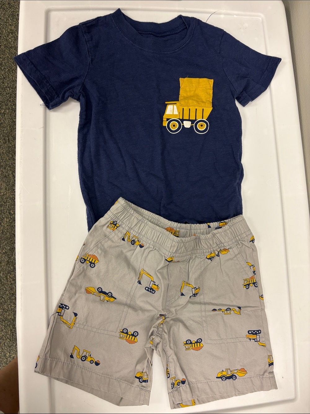 Carter's Navy & Yellow Dump Truck Matching Set